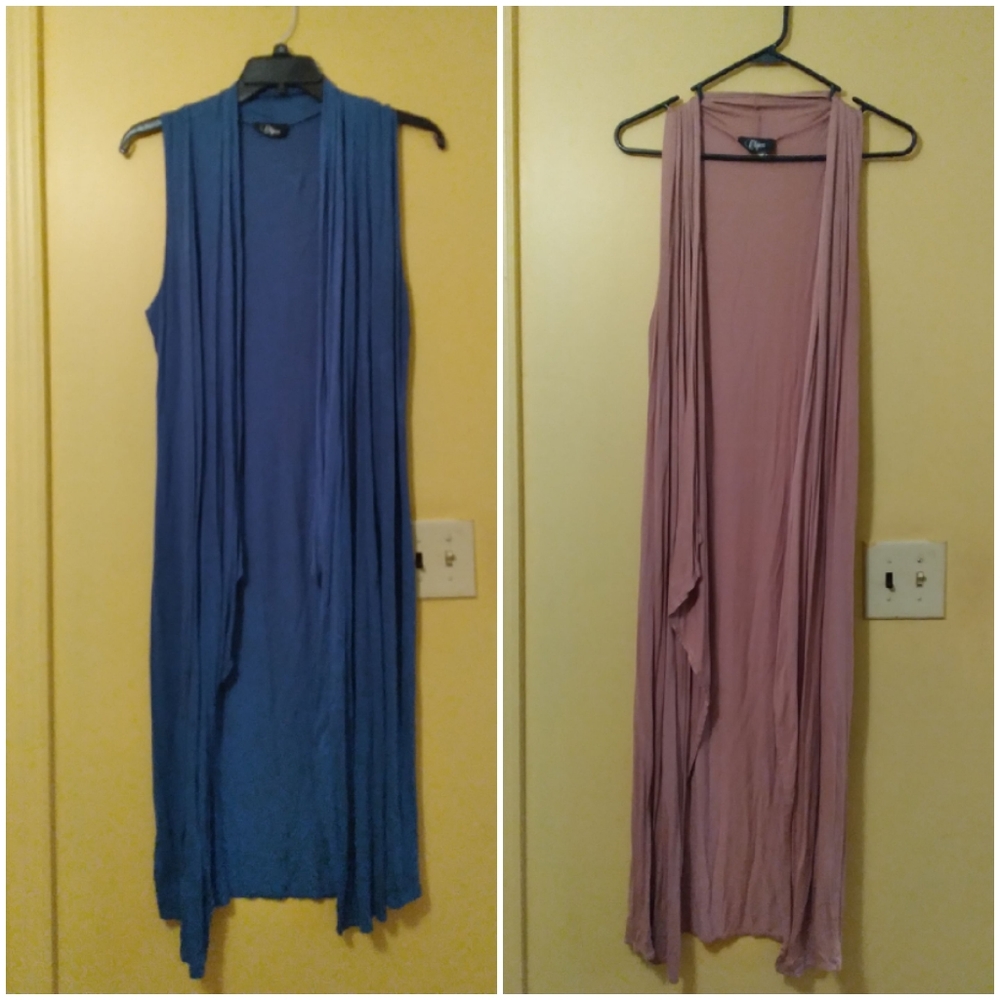 Lot of 2 plus size objex women's sleeveless cardigan size 2X